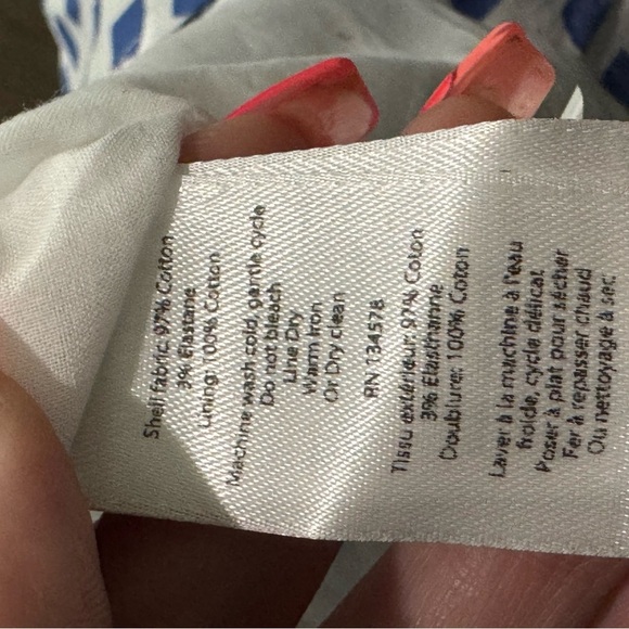 Vineyard Vines Painterly Grid Blue and White Ruffle Skirt - Picture 8 of 8